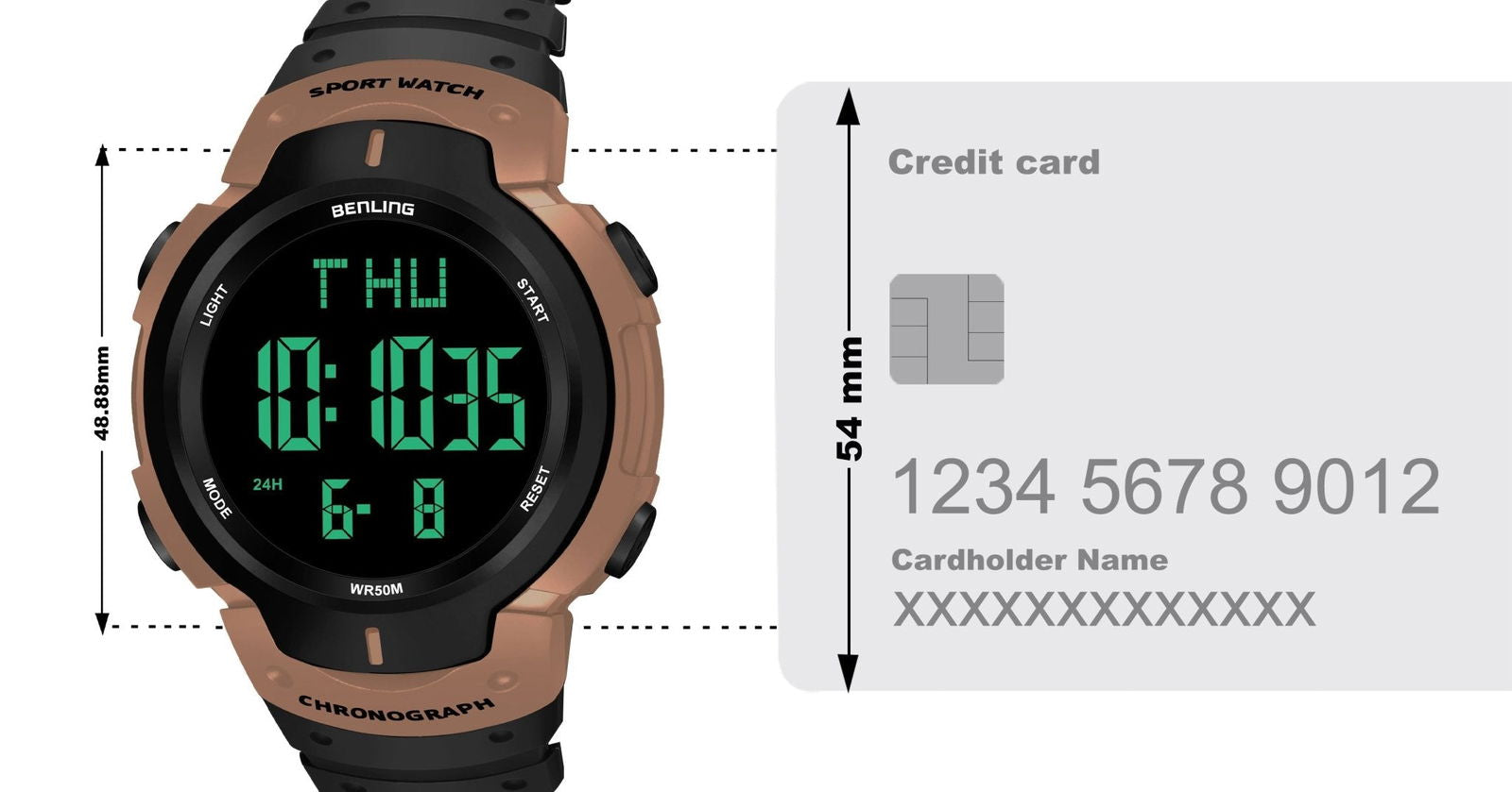 Multifunctional Digital Watches for Men | Waterproof | Calendar | Day Date Function | 6050