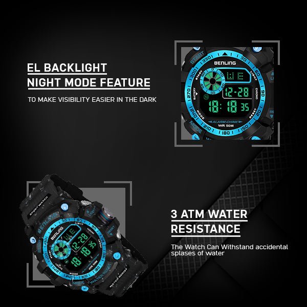 Multifunctional LED Digital Watch with Stopwatch-6064