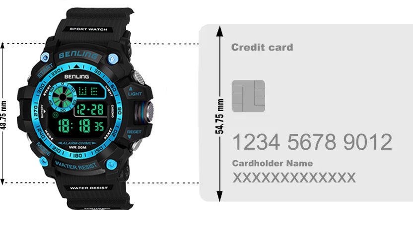 Multifunctional LED Digital Watch with Stopwatch-6064