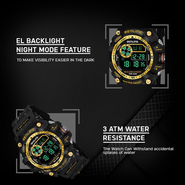 Multifunctional LED Digital Watch with Stopwatch-6064