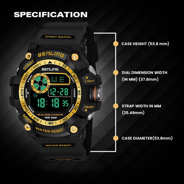 Multifunctional LED Digital Watch with Stopwatch-6064