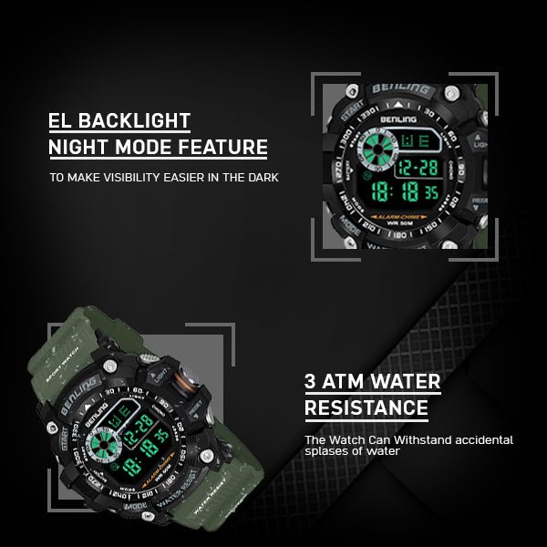 Multifunctional LED Digital Watch with Stopwatch-6064