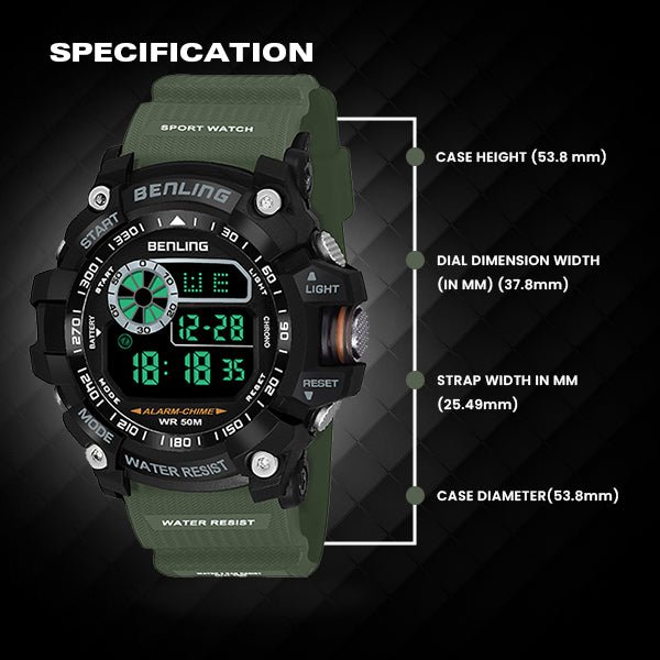 Multifunctional LED Digital Watch with Stopwatch-6064