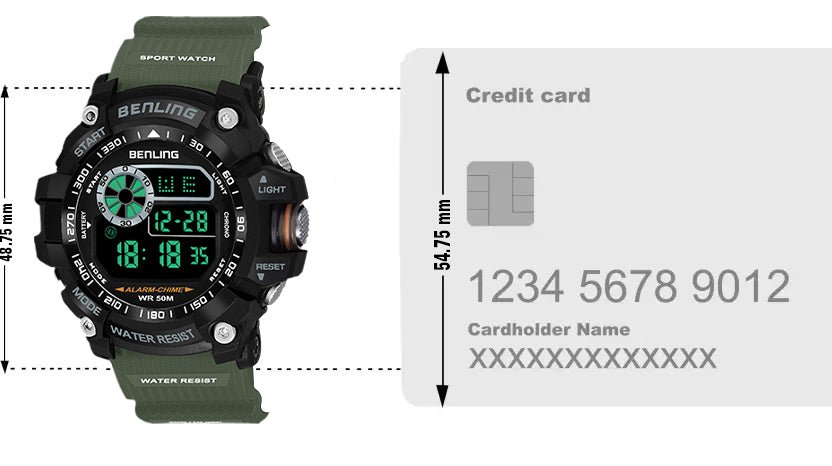 Multifunctional LED Digital Watch with Stopwatch-6064