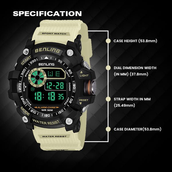 Multifunctional LED Digital Watch with Stopwatch-6064