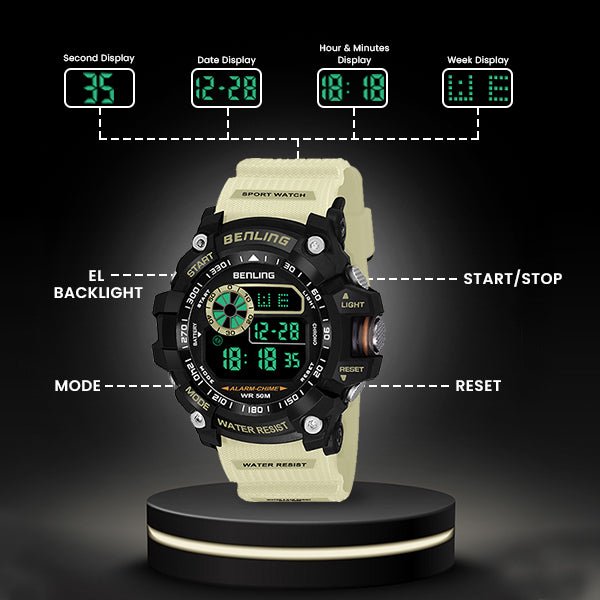 Multifunctional LED Digital Watch with Stopwatch-6064