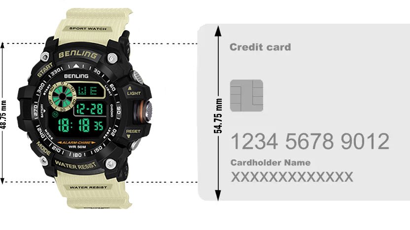 Multifunctional LED Digital Watch with Stopwatch-6064