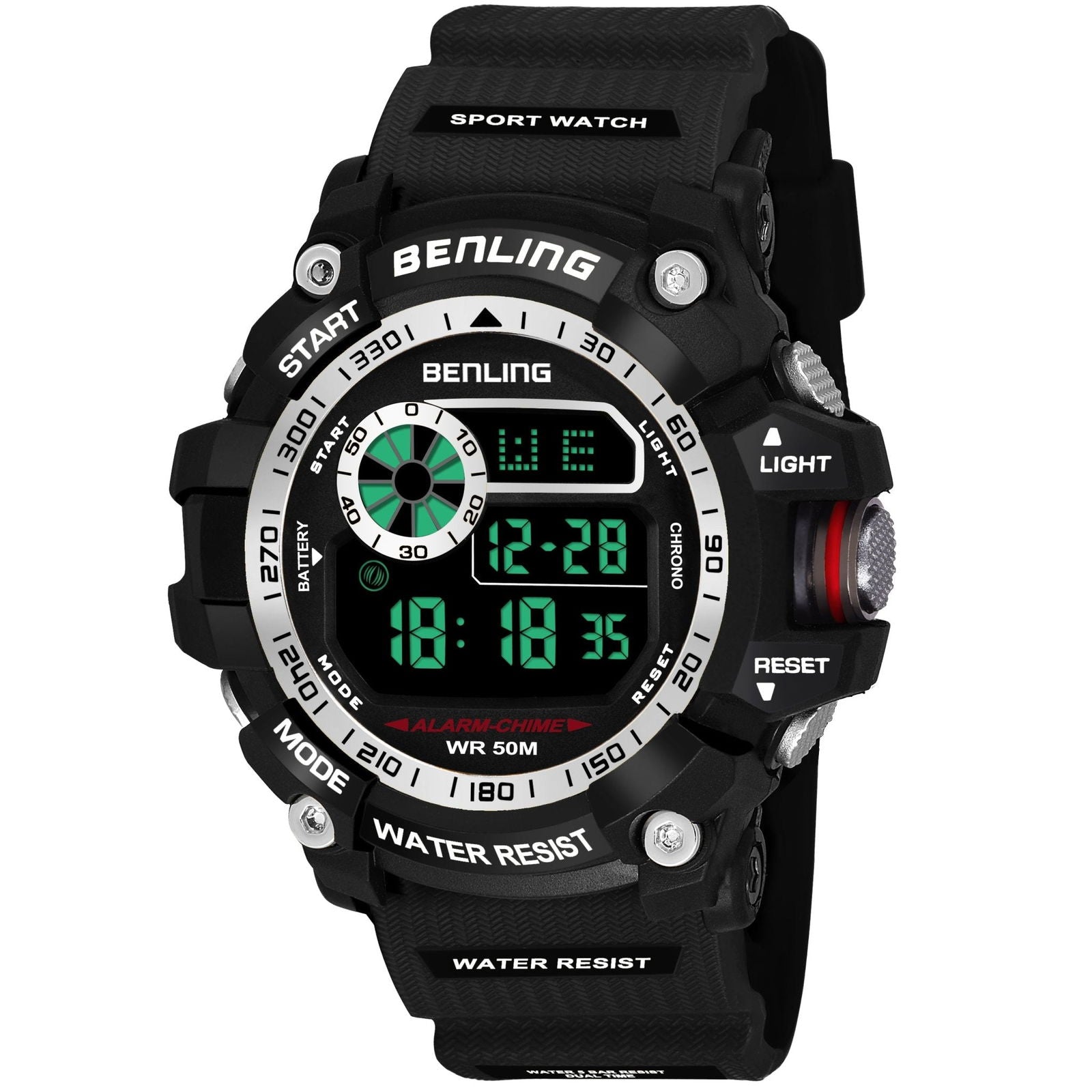 Multifunctional LED Digital Watch with Stopwatch-6064
