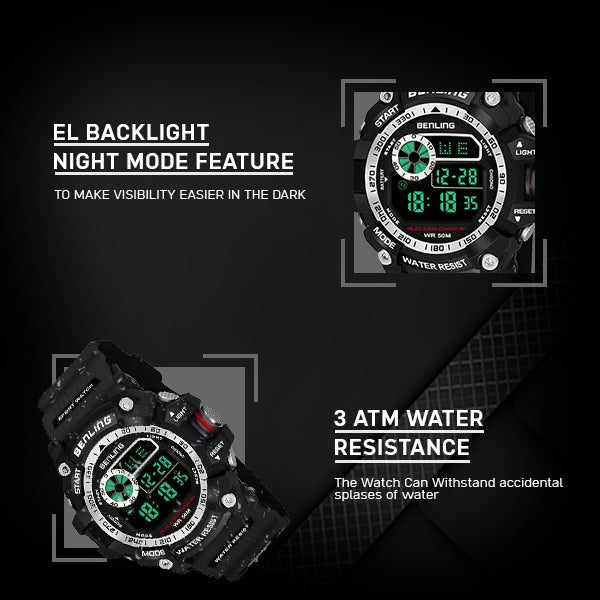 Multifunctional LED Digital Watch with Stopwatch-6064