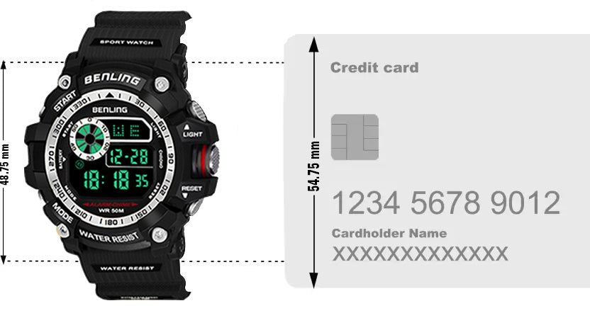 Multifunctional LED Digital Watch with Stopwatch-6064