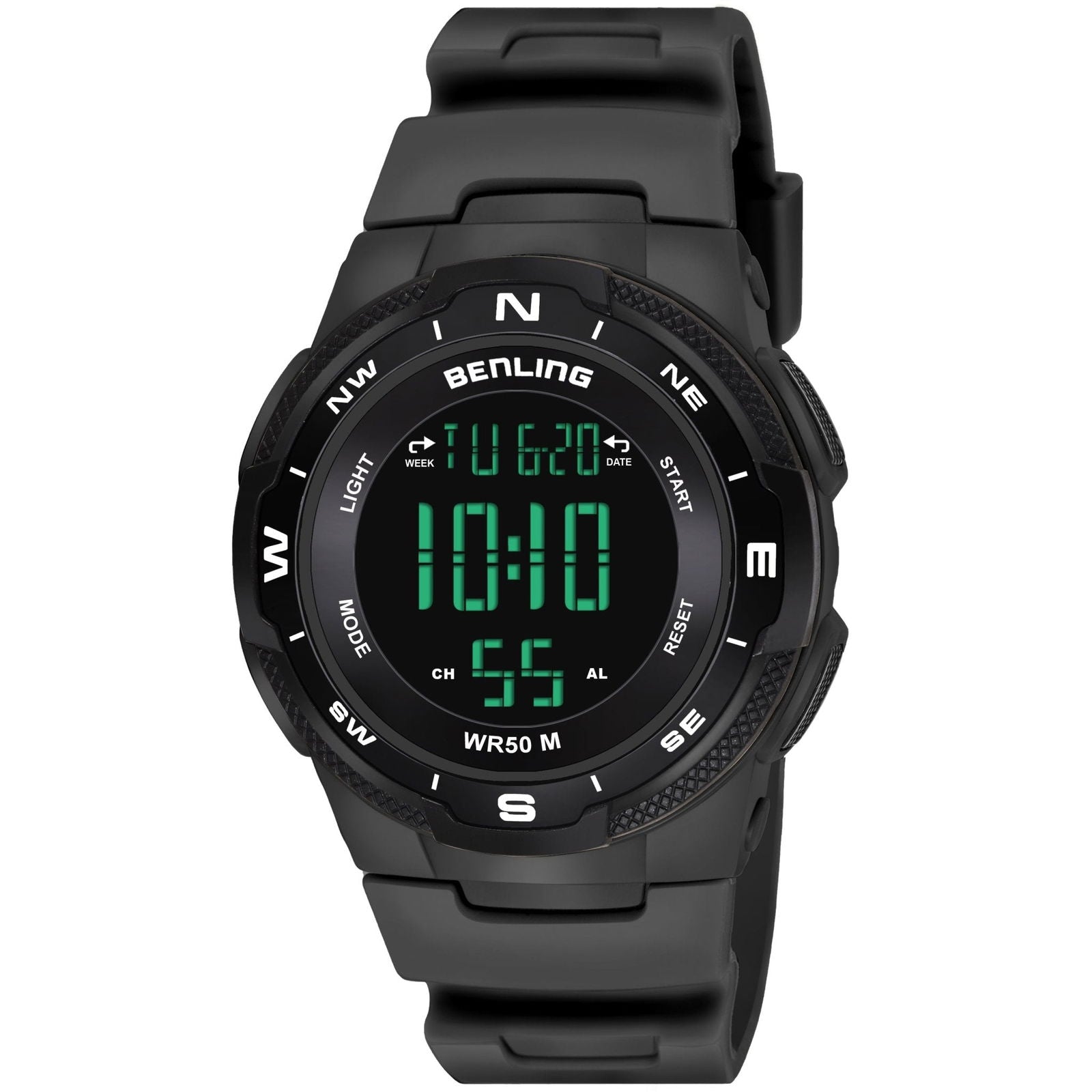 Rugged Digital Watch with Stopwatch Calendar Alarm | Sports- Formal Casual Wear | Rugged Digital Watch | 6052 - Benling