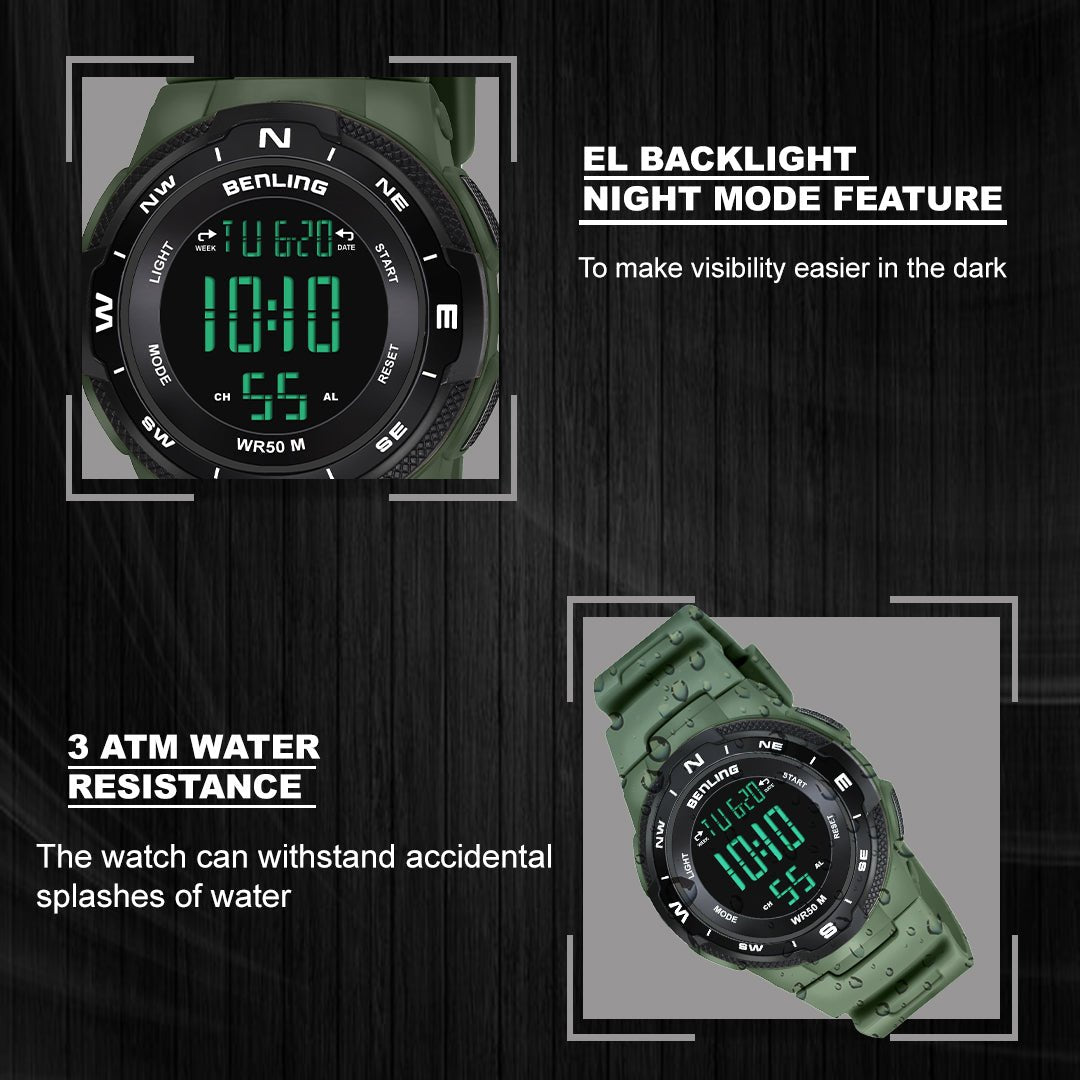 Rugged Digital Watch with Stopwatch Calendar Alarm | Sports- Formal Casual Wear | Rugged Digital Watch | 6052
