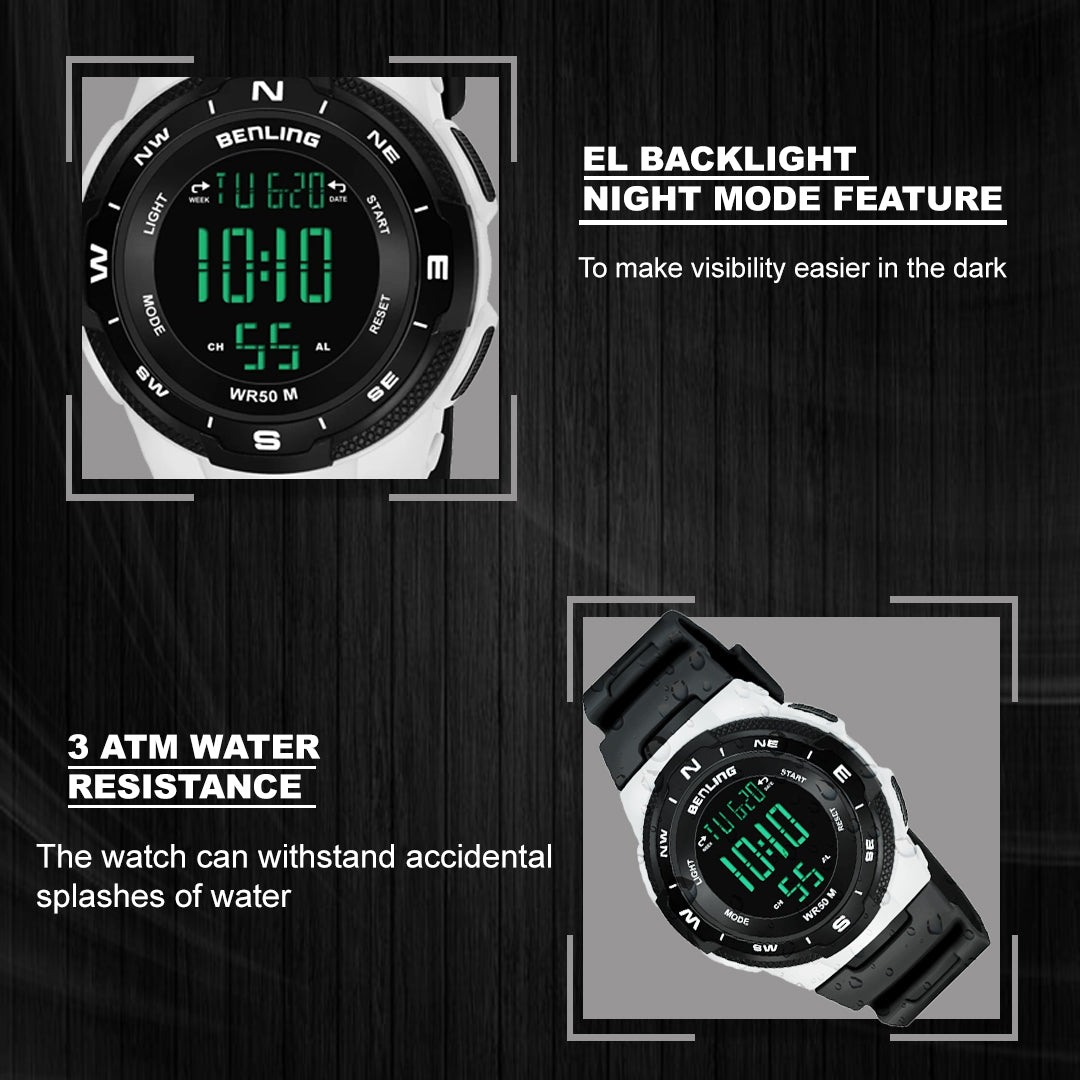 Rugged Digital Watch with Stopwatch Calendar Alarm | Sports- Formal Casual Wear | Rugged Digital Watch | 6052
