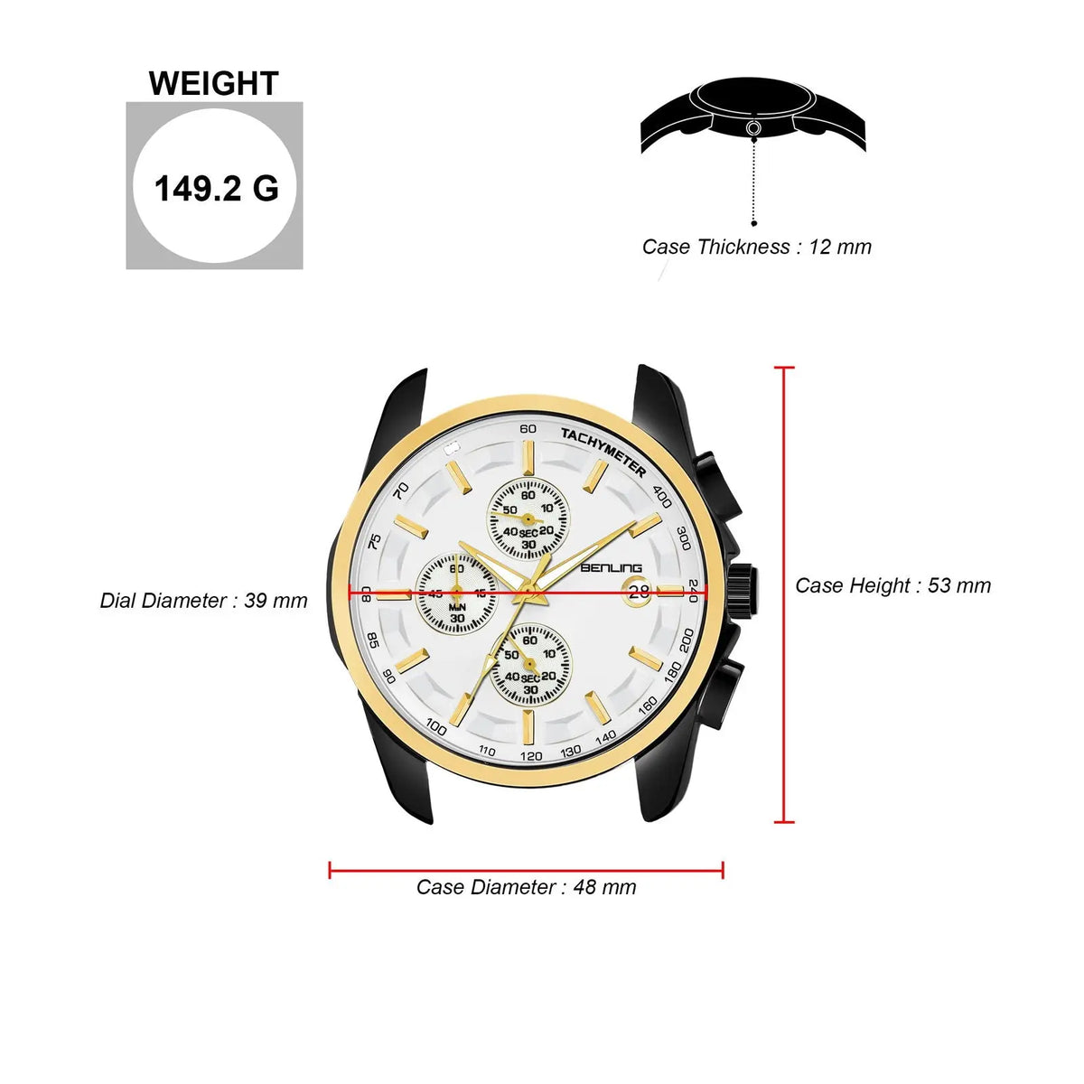 Stylish Stainless Steel chain formal | casual| Chronograph watch - Benling
