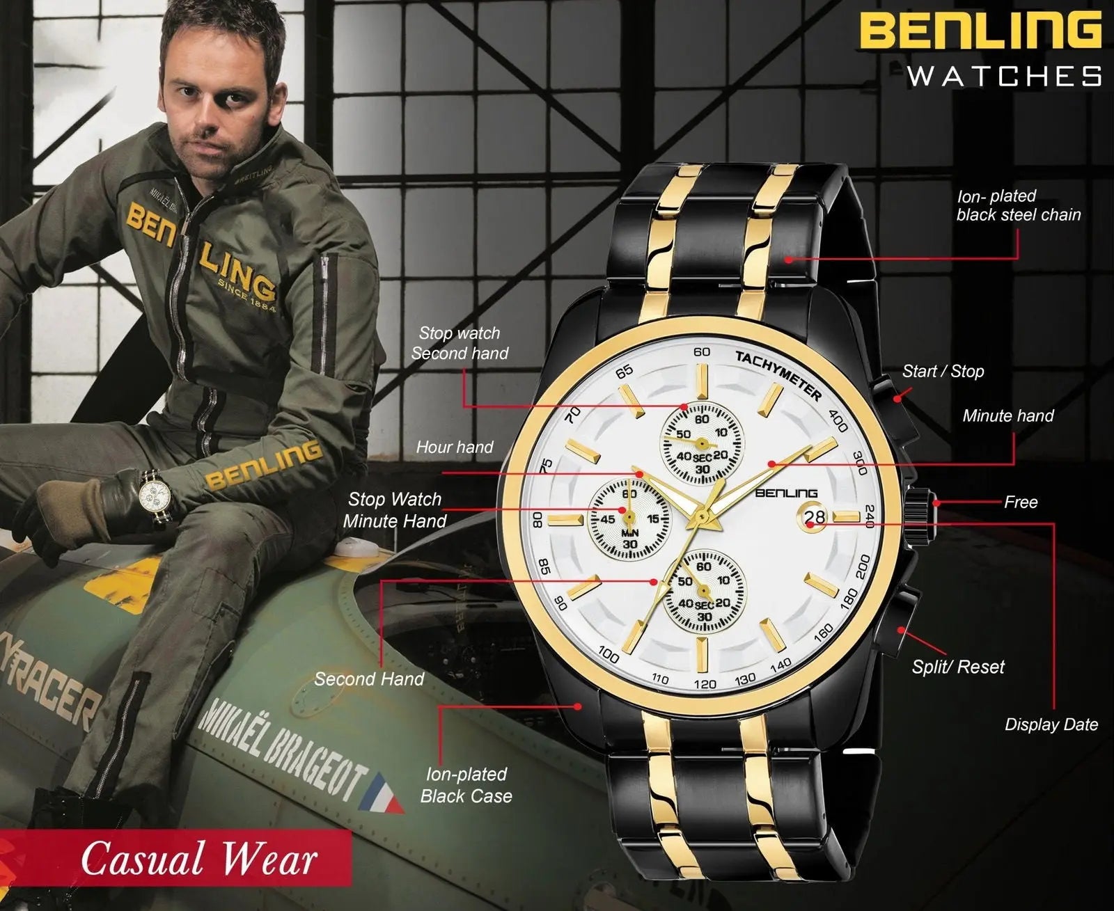 BL-1008 Benling Chronomaster Chronograph Watch for Men