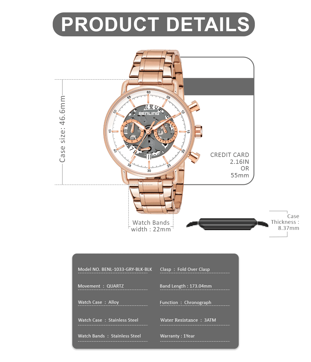 Vintage Classic ChronoGraph Watch