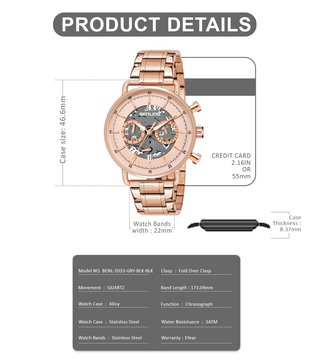 Vintage Classic ChronoGraph Watch