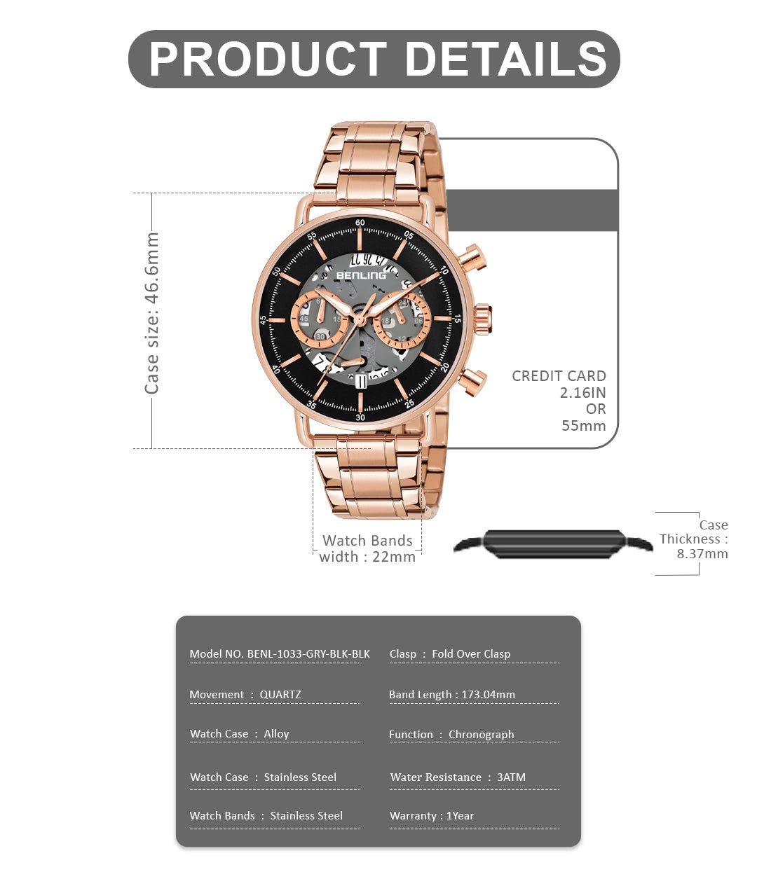 Vintage Classic ChronoGraph Watch