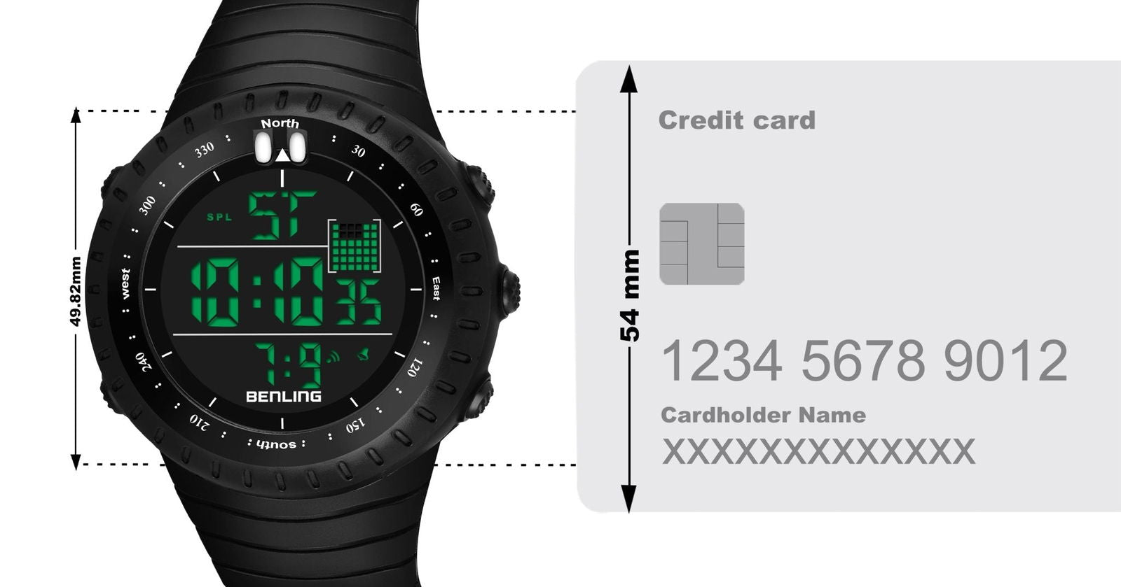 Vintage Collection Digital Watch for Men – Boys with Stopwatch | Calendar Alarm | EL Backlight | 6051