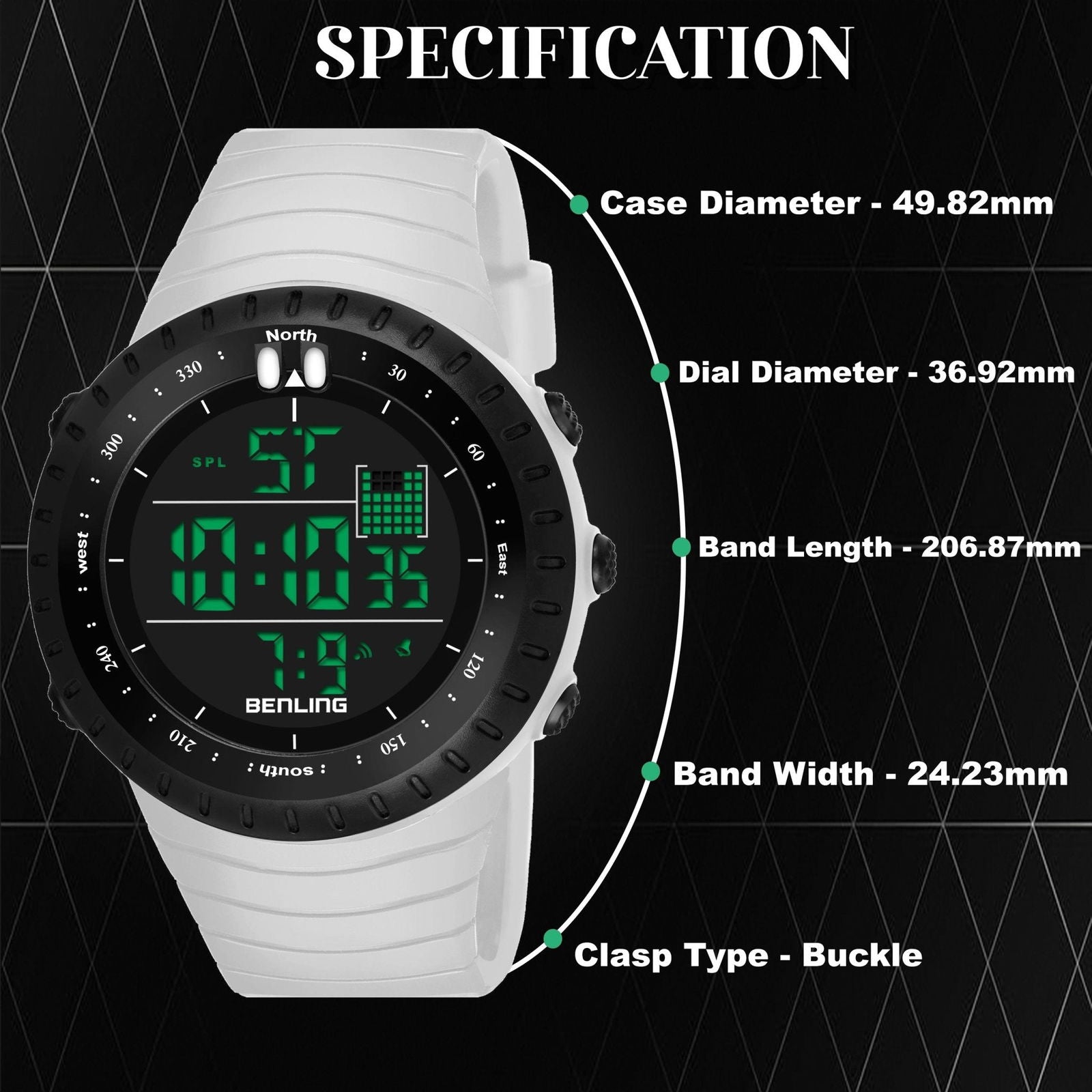 Vintage Collection Digital Watch for Men – Boys with Stopwatch | Calendar Alarm | EL Backlight | 6051