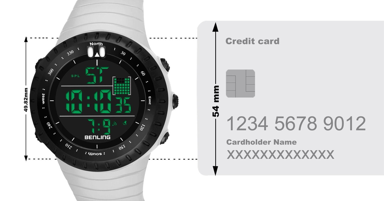 Vintage Collection Digital Watch for Men – Boys with Stopwatch | Calendar Alarm | EL Backlight | 6051