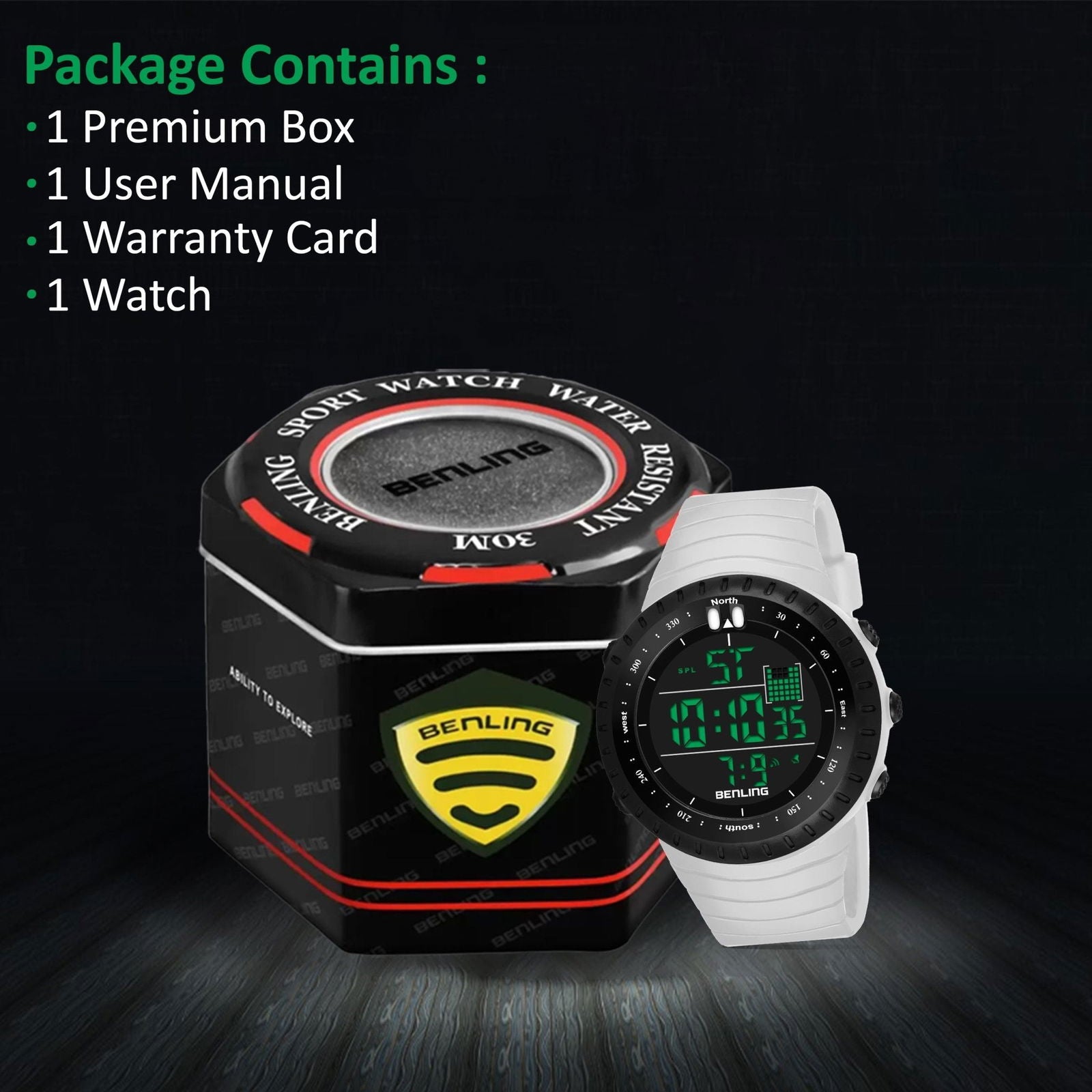 Vintage Collection Digital Watch for Men – Boys with Stopwatch | Calendar Alarm | EL Backlight | 6051