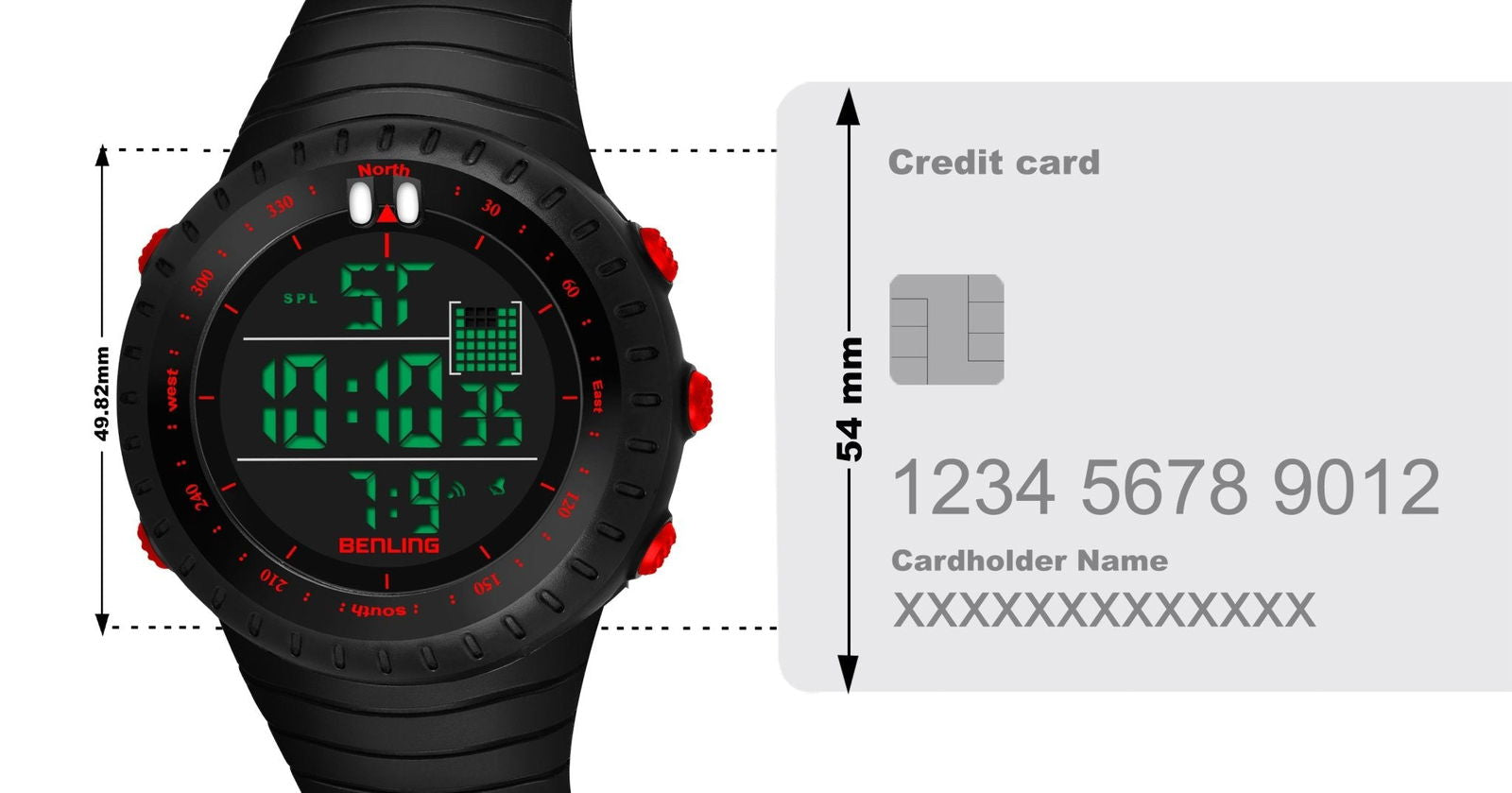 Vintage Collection Digital Watch for Men – Boys with Stopwatch | Calendar Alarm | EL Backlight | 6051