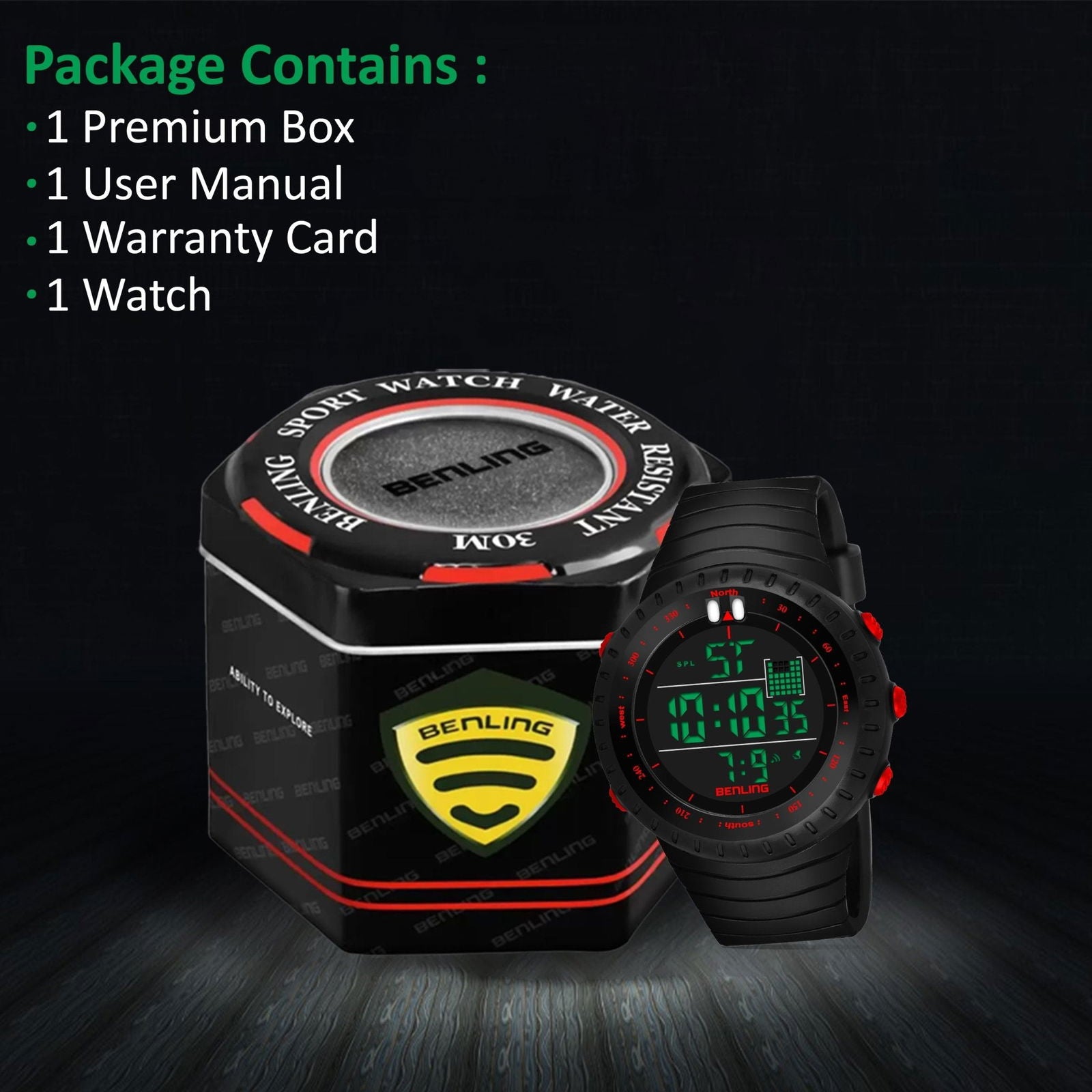 Vintage Collection Digital Watch for Men – Boys with Stopwatch | Calendar Alarm | EL Backlight | 6051