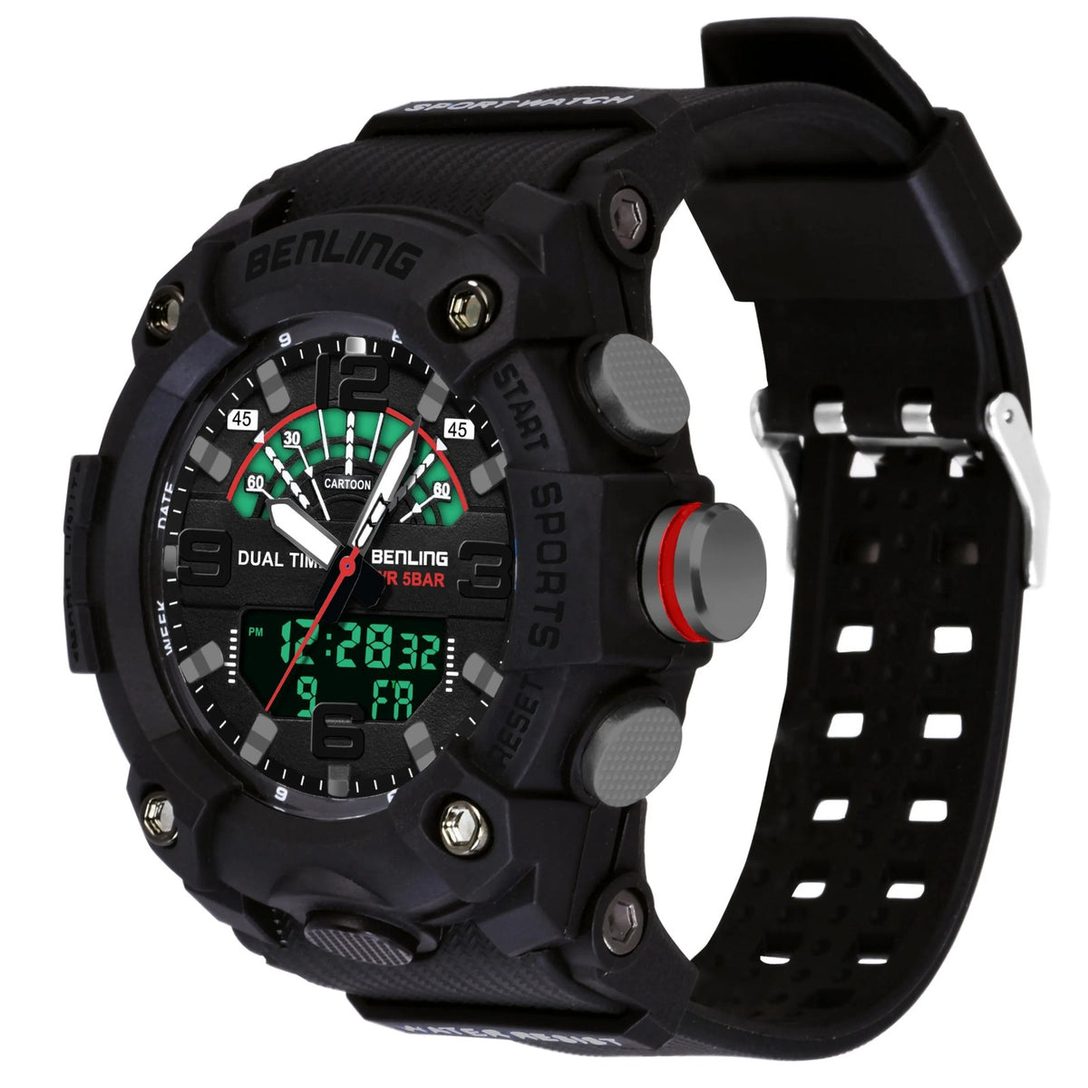 Benling Men’s 5-Color Analog Digital Watch – SKBLANDG-6008 My Store