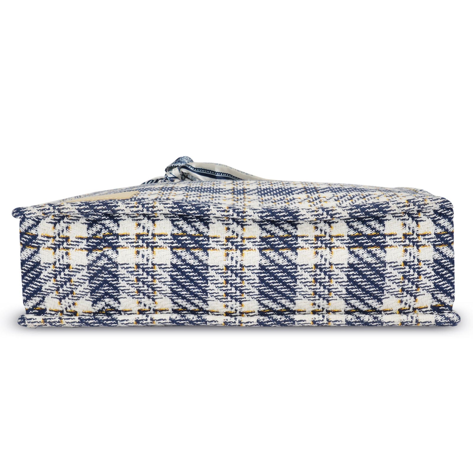 Women's Blue Check-print Cotton Tote Bag