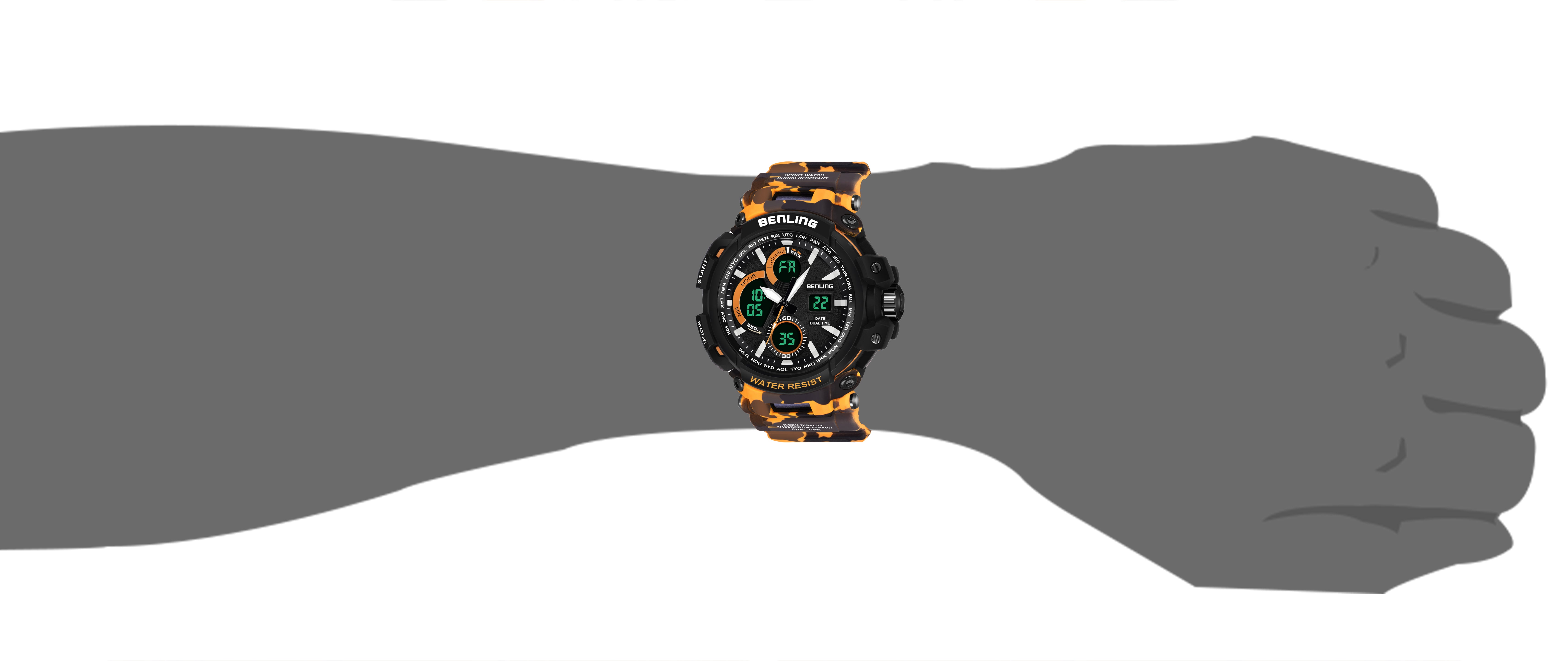 Benling Stylish and Functional Analog Digital Watch with EL Backlight – SKBLANDG-6001