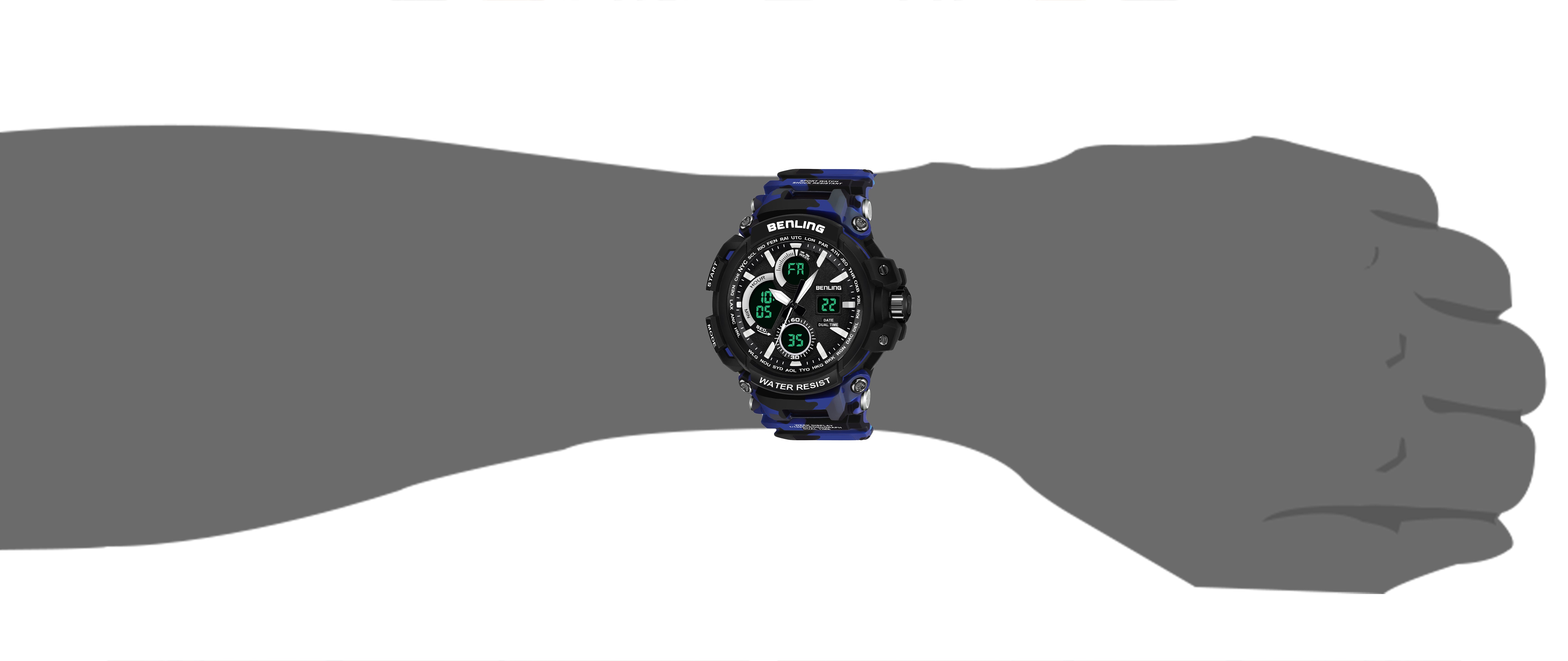 Benling Stylish and Functional Analog Digital Watch with EL Backlight – SKBLANDG-6001