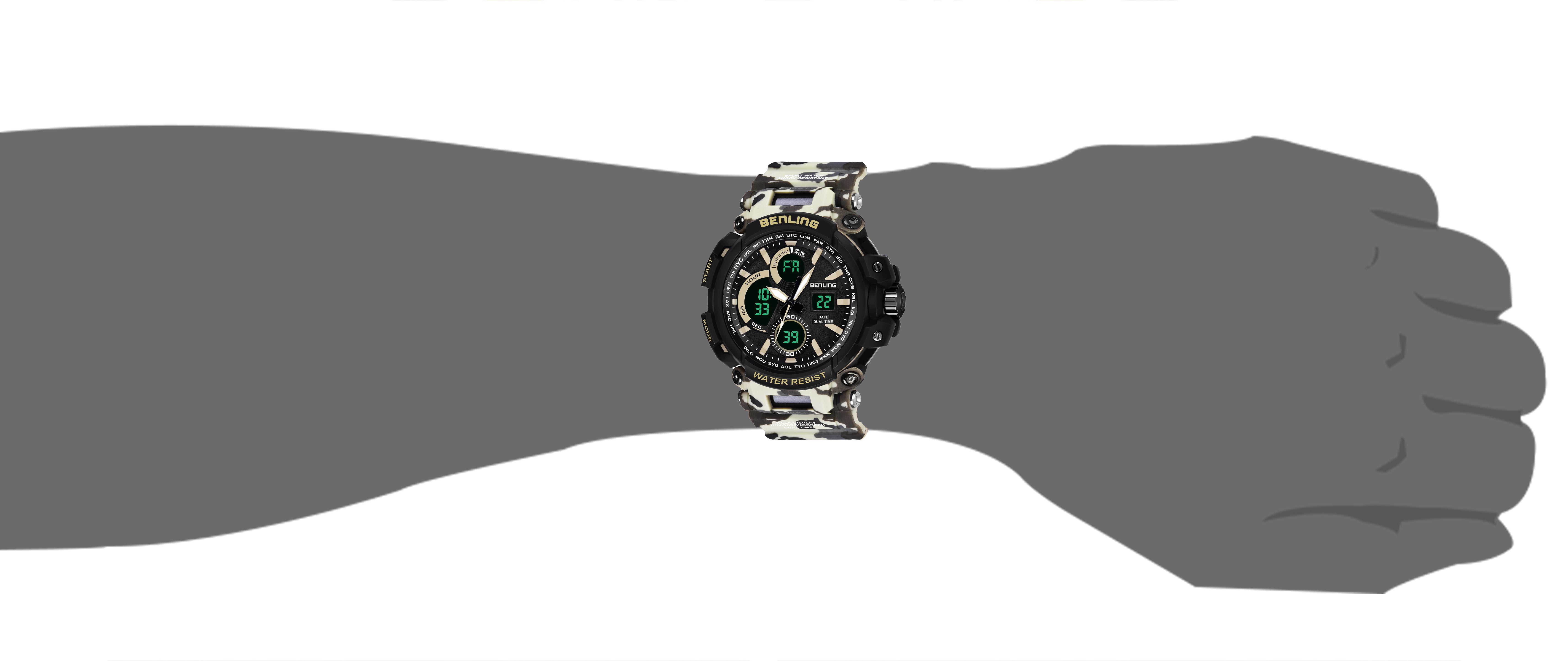 Benling Stylish and Functional Analog Digital Watch with EL Backlight – SKBLANDG-6001