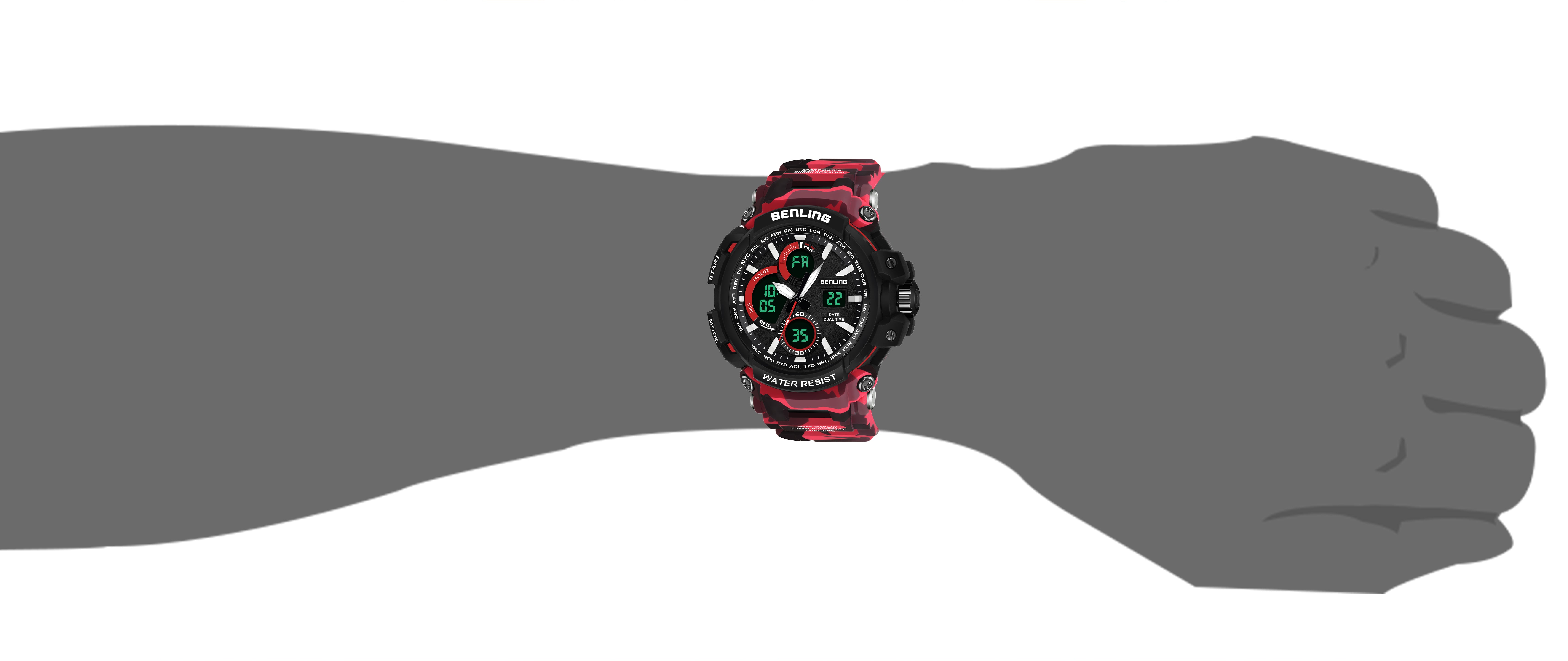 Benling Stylish and Functional Analog Digital Watch with EL Backlight – SKBLANDG-6001